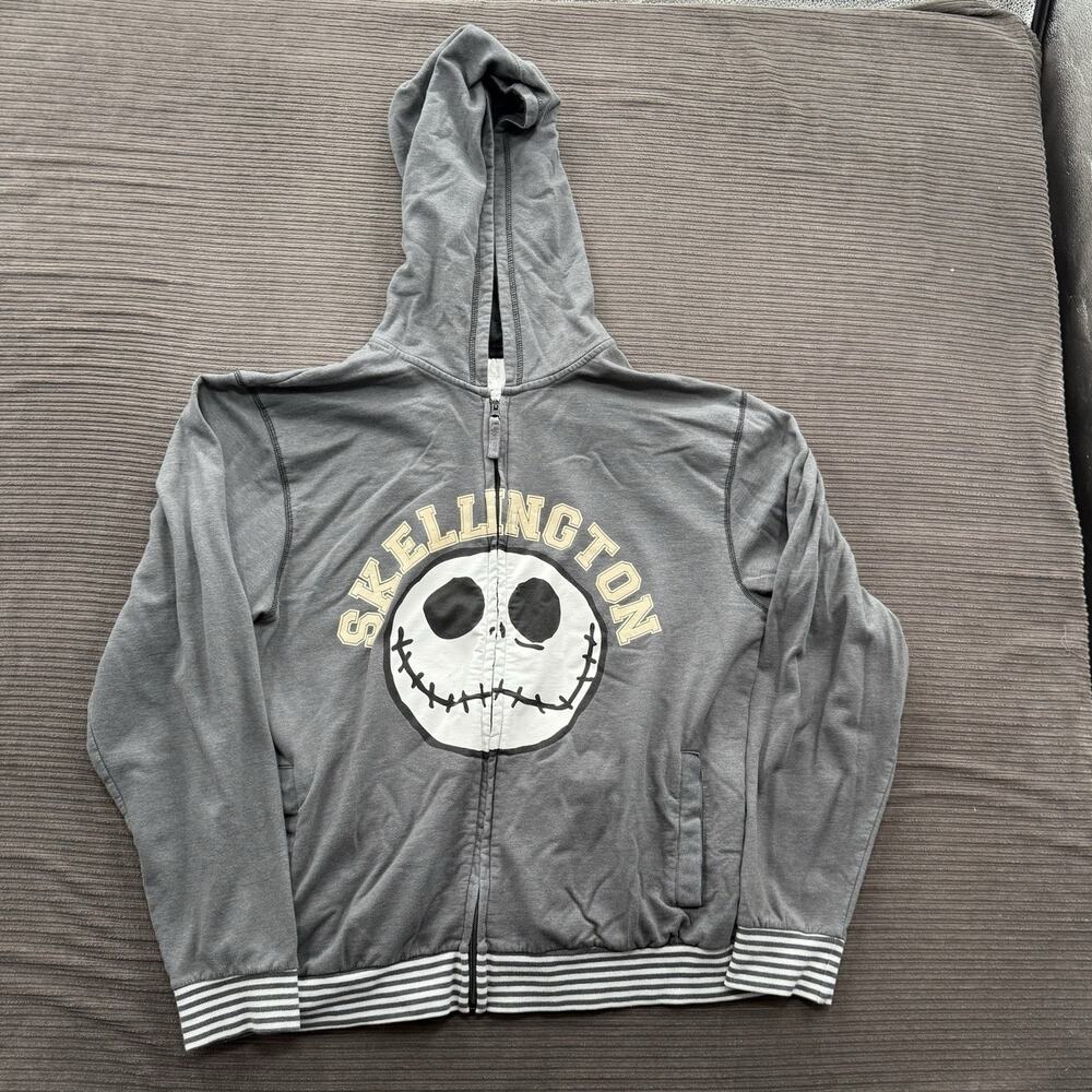 Disney Parks Nightmare Before‎ Chirstmas Jack Skellington Hoodie Women Gray XL.